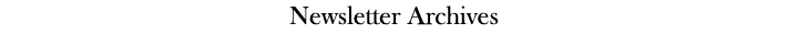 Newsletter Archives